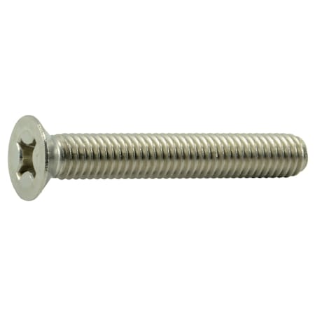 Midwest Fastener M6-1.00 x 40 mm Phillips Flat Machine Screw, Plain A2 Stainless Steel, 10 PK 34772